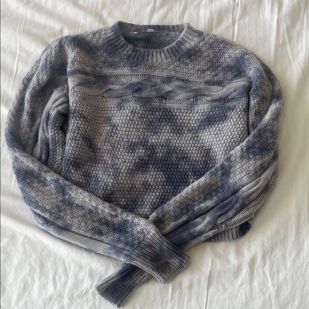 Burning torch Blue and Gray Women's cashmere Sweater